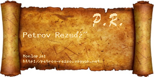 Petrov Rezső névjegykártya
